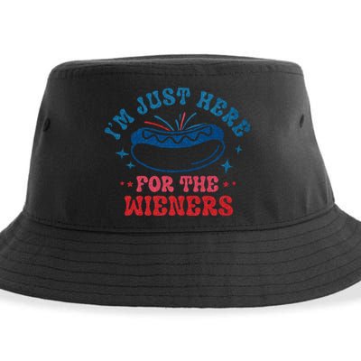 4th Of July Im Just Here For The Wieners Sustainable Bucket Hat
