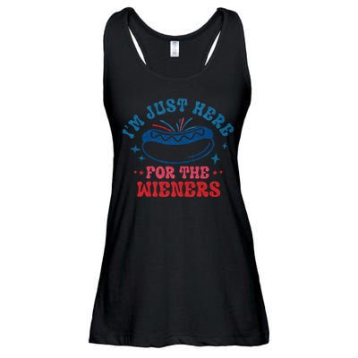 4th Of July Im Just Here For The Wieners Ladies Essential Flowy Tank