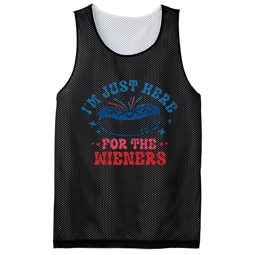 4th Of July Im Just Here For The Wieners Mesh Reversible Basketball Jersey Tank