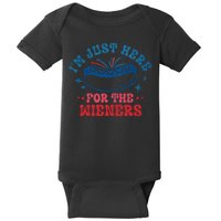 4th Of July Im Just Here For The Wieners Baby Bodysuit