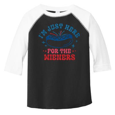 4th Of July Im Just Here For The Wieners Toddler Fine Jersey T-Shirt