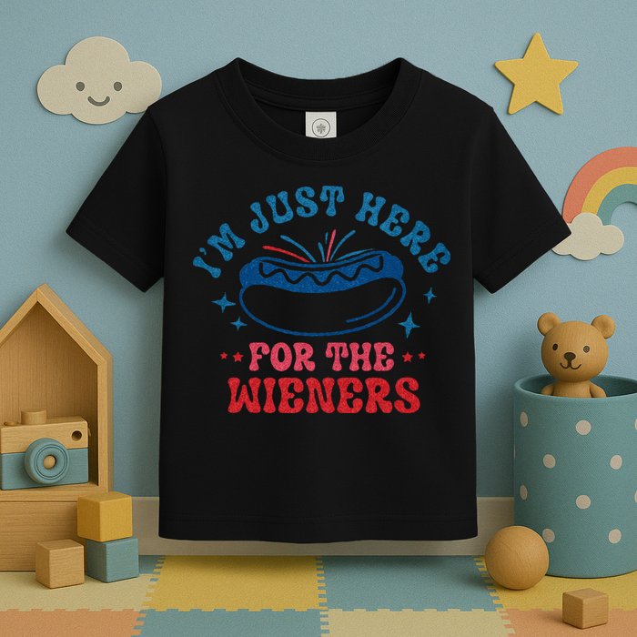 4th Of July Im Just Here For The Wieners Toddler T-Shirt