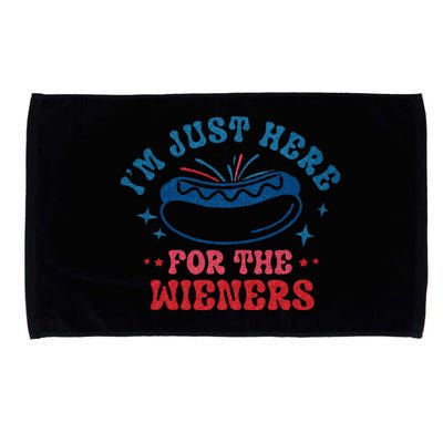 4th Of July Im Just Here For The Wieners Microfiber Hand Towel