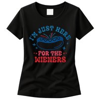 4th Of July Im Just Here For The Wieners Womens T-Shirt