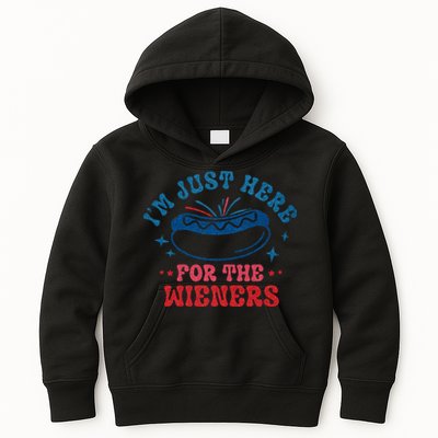 4th Of July Im Just Here For The Wieners Kids Hoodie
