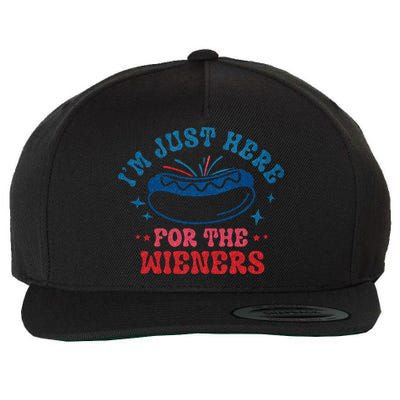 4th Of July Im Just Here For The Wieners Wool Snapback Cap