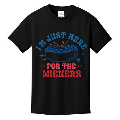 4th Of July Im Just Here For The Wieners Kids T-Shirt