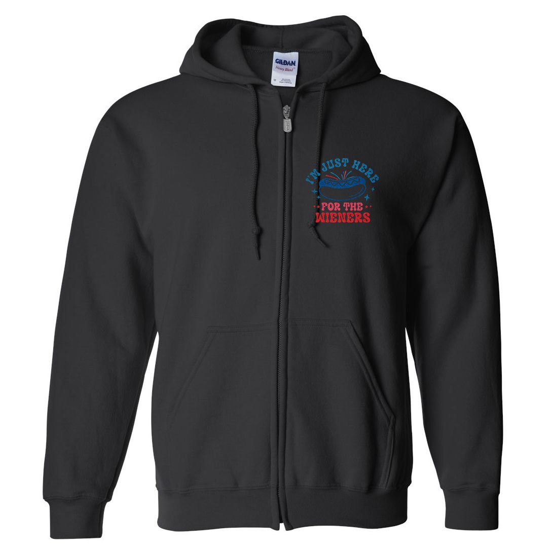 4th Of July Im Just Here For The Wieners Full Zip Hoodie