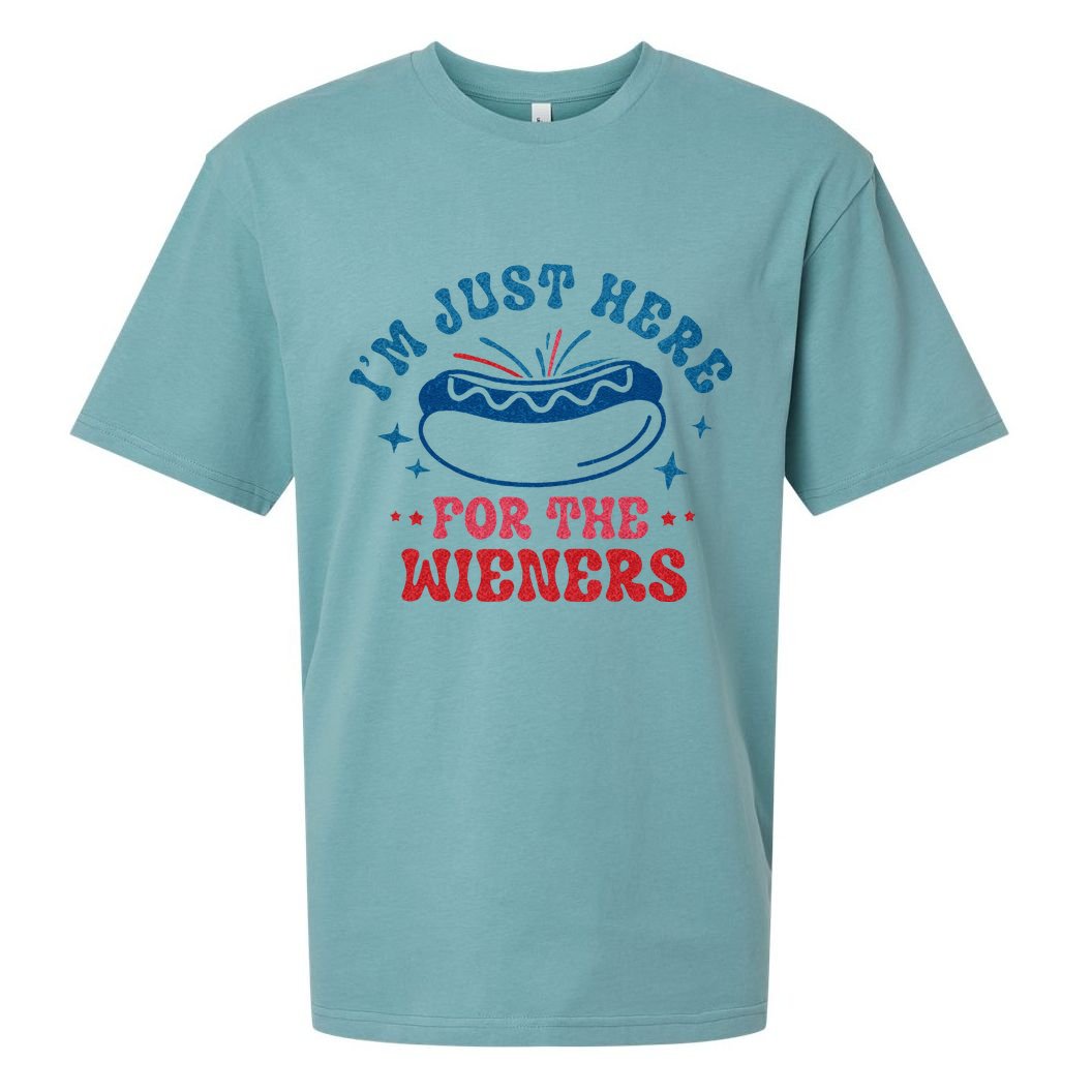 4th Of July Im Just Here For The Wieners Sueded Cloud Jersey T-Shirt