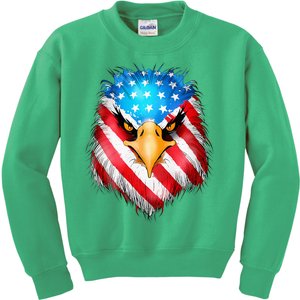 4th Of July Patriotic Eagle Usa American Flag Kids Sweatshirt