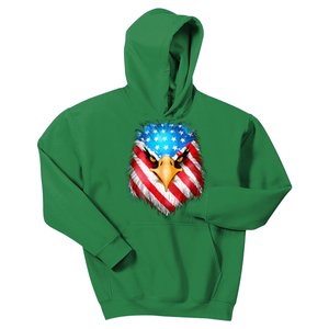 4th Of July Patriotic Eagle Usa American Flag Kids Hoodie