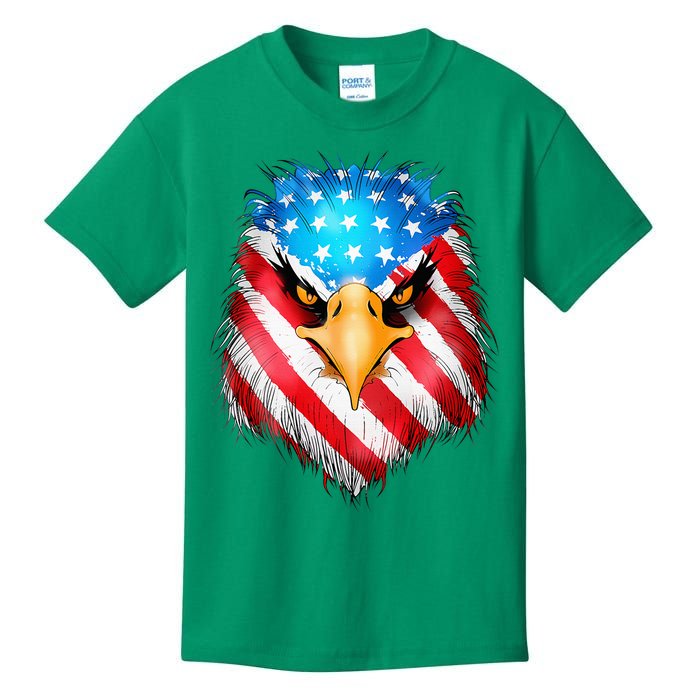 4th Of July Patriotic Eagle Usa American Flag Kids T-Shirt