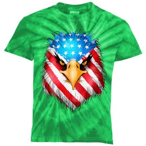 4th Of July Patriotic Eagle Usa American Flag Kids Tie-Dye T-Shirt