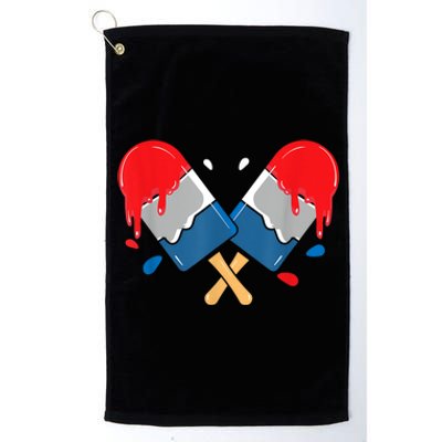 4th Of July Patriotic Popsicle USA Summer Cute Platinum Collection Golf Towel