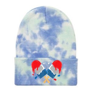 4th Of July Patriotic Popsicle USA Summer Cute Tie Dye 12in Knit Beanie