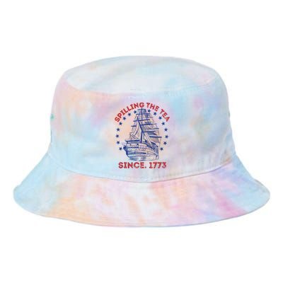 4th Of July Spilling The Tea Since 1773 History Teacher Tie Dye Newport Bucket Hat