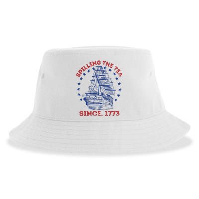 4th Of July Spilling The Tea Since 1773 History Teacher Sustainable Bucket Hat