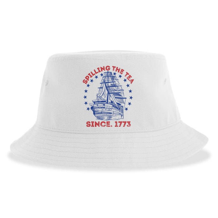 4th Of July Spilling The Tea Since 1773 History Teacher Sustainable Bucket Hat