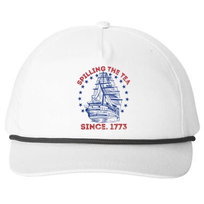 4th Of July Spilling The Tea Since 1773 History Teacher Snapback Five-Panel Rope Hat