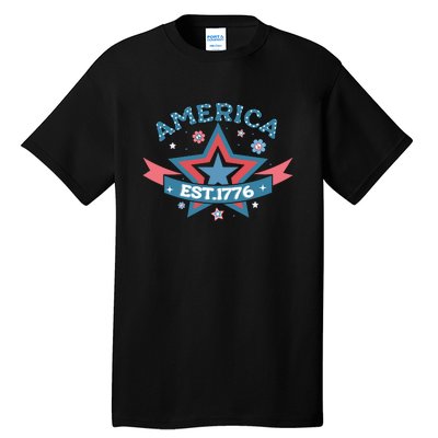 4th Of July Retro America Est. 1776 Gift Tall T-Shirt