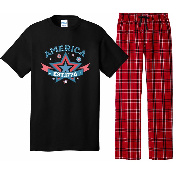 4th Of July Retro America Est. 1776 Gift Pajama Set