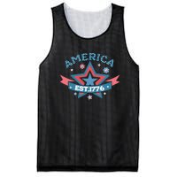 4th Of July Retro America Est. 1776 Gift Mesh Reversible Basketball Jersey Tank