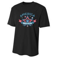 4th Of July Retro America Est. 1776 Gift Performance Sprint T-Shirt