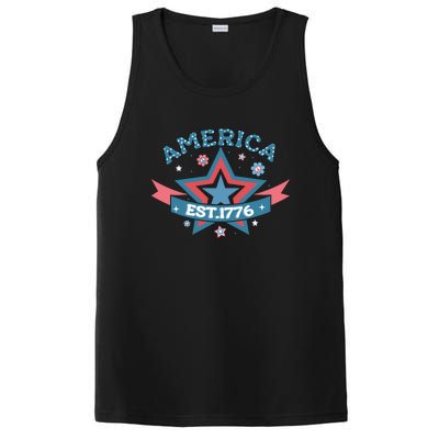 4th Of July Retro America Est. 1776 Gift PosiCharge Competitor Tank