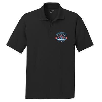 4th Of July Retro America Est. 1776 Gift PosiCharge RacerMesh Polo