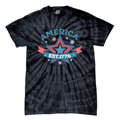 4th Of July Retro America Est. 1776 Gift Tie-Dye T-Shirt