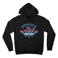 4th Of July Retro America Est. 1776 Gift Tall Hoodie