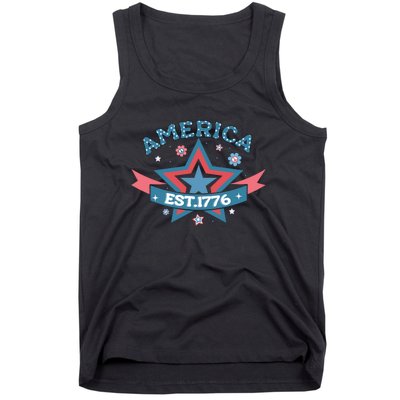 4th Of July Retro America Est. 1776 Gift Tank Top