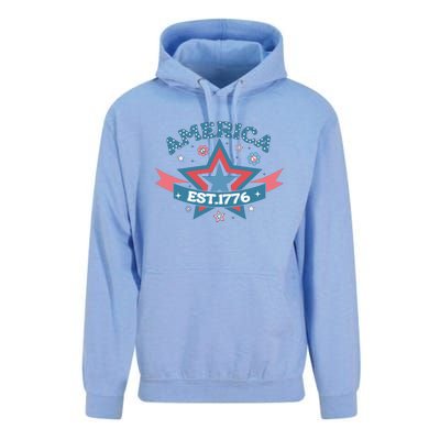 4th Of July Retro America Est. 1776 Gift Unisex Surf Hoodie