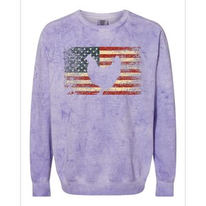 4th Of July Chicken Patriotic American Flag Women Girl Kids Colorblast Crewneck Sweatshirt