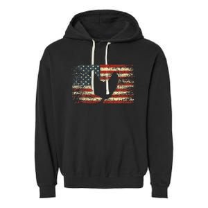 4th Of July Chicken Patriotic American Flag Women Girl Kids Garment-Dyed Fleece Hoodie