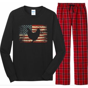 4th Of July Chicken Patriotic American Flag Women Girl Kids Long Sleeve Pajama Set