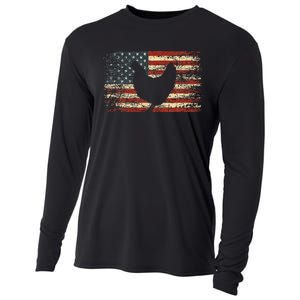 4th Of July Chicken Patriotic American Flag Women Girl Kids Cooling Performance Long Sleeve Crew