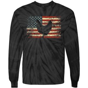 4th Of July Chicken Patriotic American Flag Women Girl Kids Tie-Dye Long Sleeve Shirt