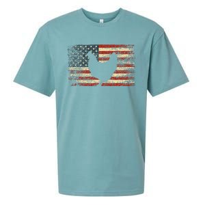 4th Of July Chicken Patriotic American Flag Women Girl Kids Sueded Cloud Jersey T-Shirt