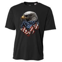 4th Of July Bald Eagle American US Flag Country 4th Of July Cooling Performance Crew T-Shirt