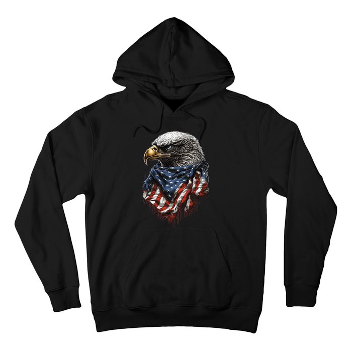 4th Of July Bald Eagle American US Flag Country 4th Of July Hoodie