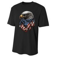 4th Of July Bald Eagle American US Flag Country 4th Of July Performance Sprint T-Shirt