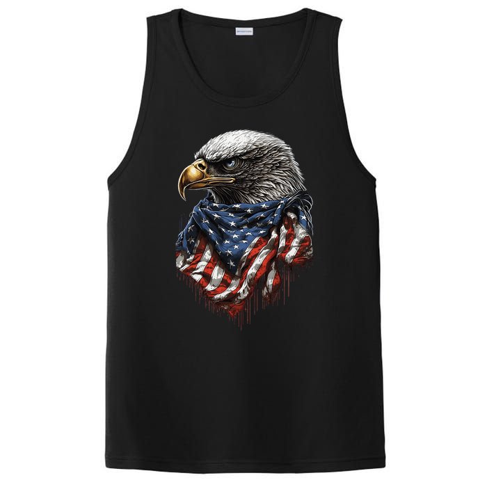 4th Of July Bald Eagle American US Flag Country 4th Of July PosiCharge Competitor Tank