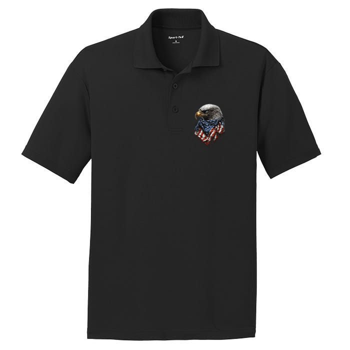 4th Of July Bald Eagle American US Flag Country 4th Of July PosiCharge RacerMesh Polo