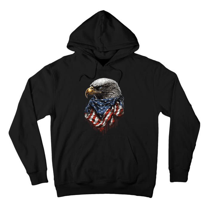 4th Of July Bald Eagle American US Flag Country 4th Of July Tall Hoodie