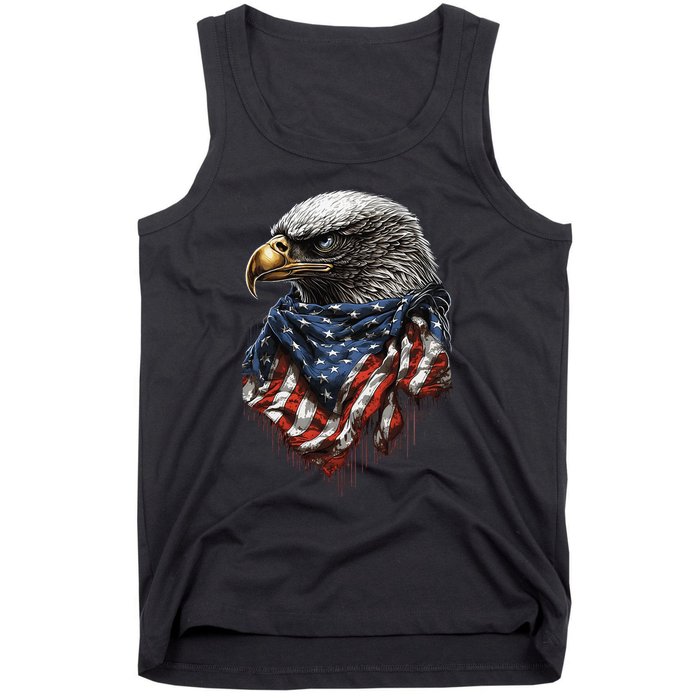 4th Of July Bald Eagle American US Flag Country 4th Of July Tank Top