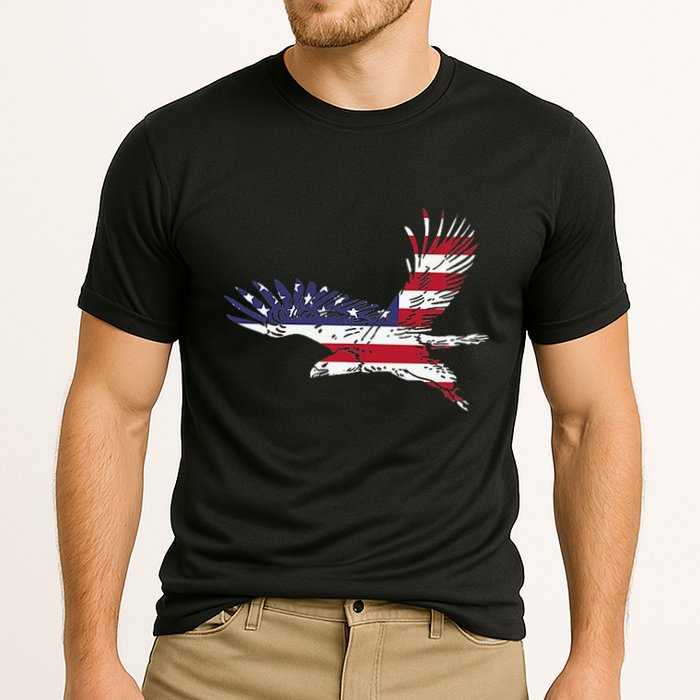 4th Of July Bald Eagle Us Flag Pocket America Cooling Performance Crew T-Shirt