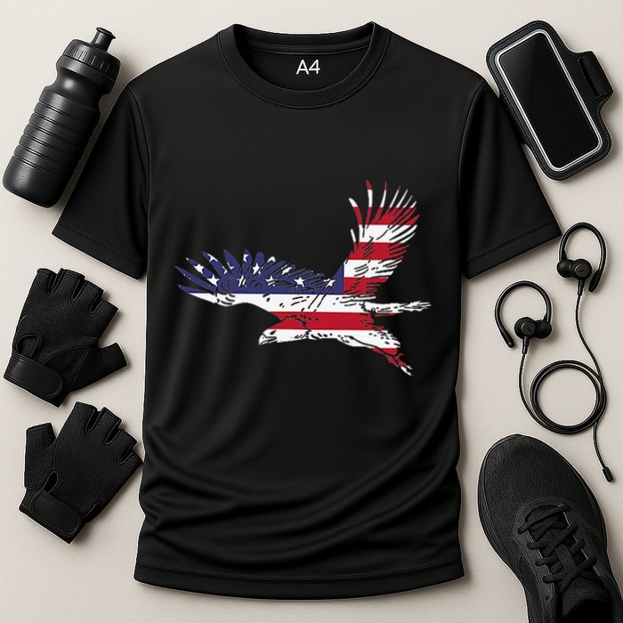 4th Of July Bald Eagle Us Flag Pocket America Cooling Performance Crew T-Shirt