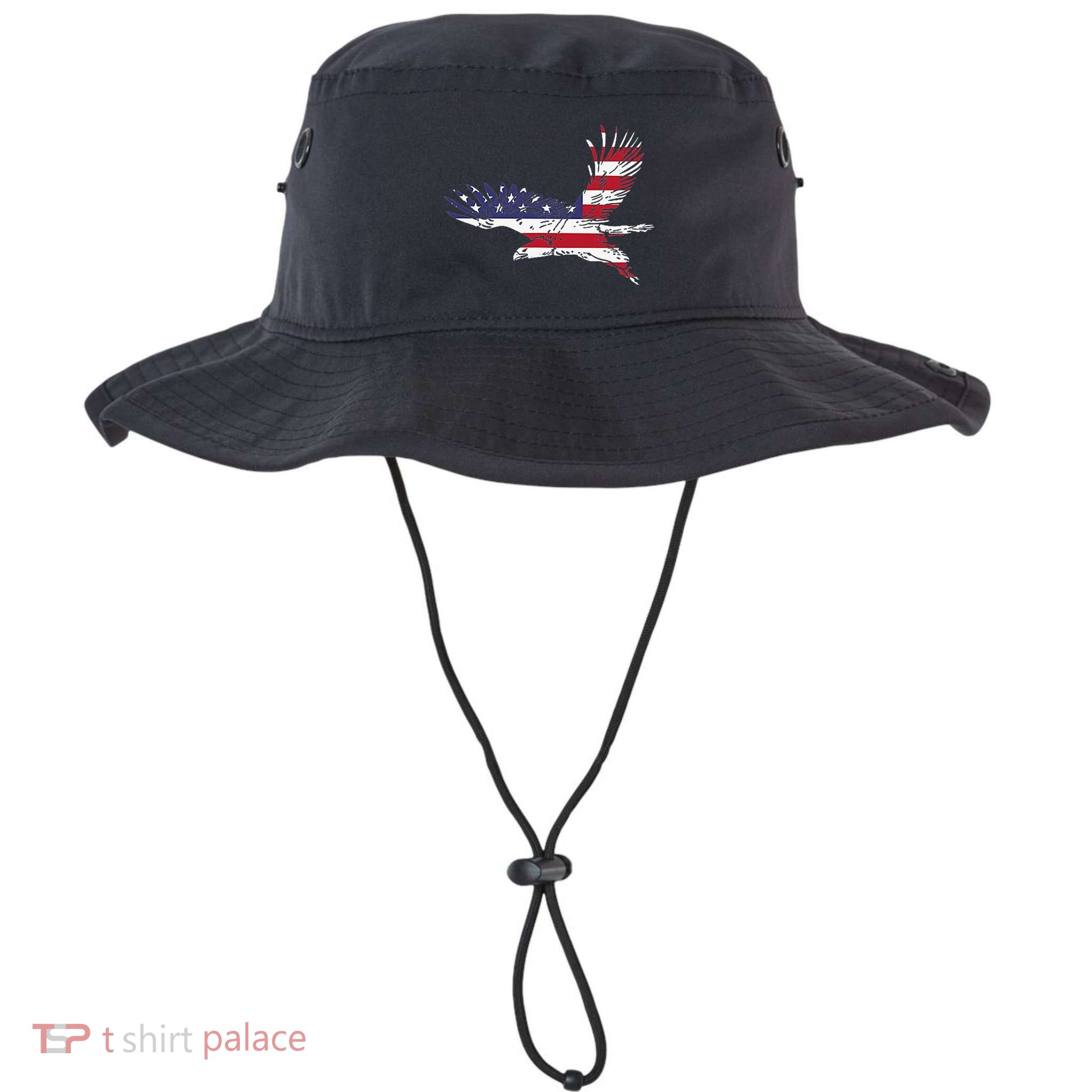 4th Of July Bald Eagle Us Flag Pocket America Bucket Hat