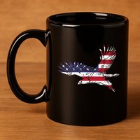 4th Of July Bald Eagle Us Flag Pocket America 11oz C Handle Ceramic Mug
